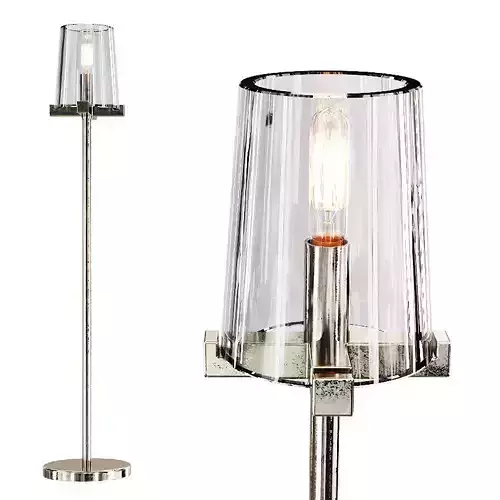 Restoration Hardware PAUILLAC TABLE LAMP Glass shade and Nickel