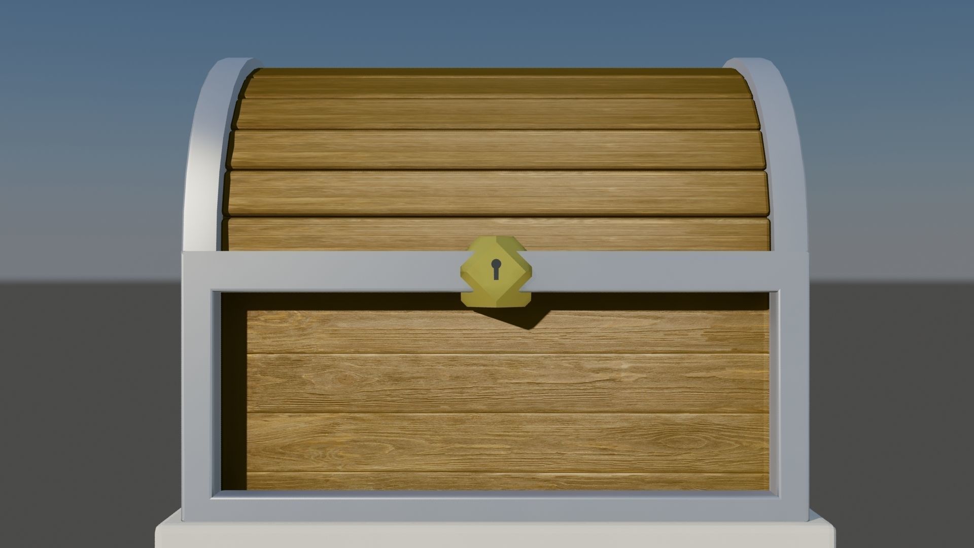 Treasure chest Low-poly 3D model_2