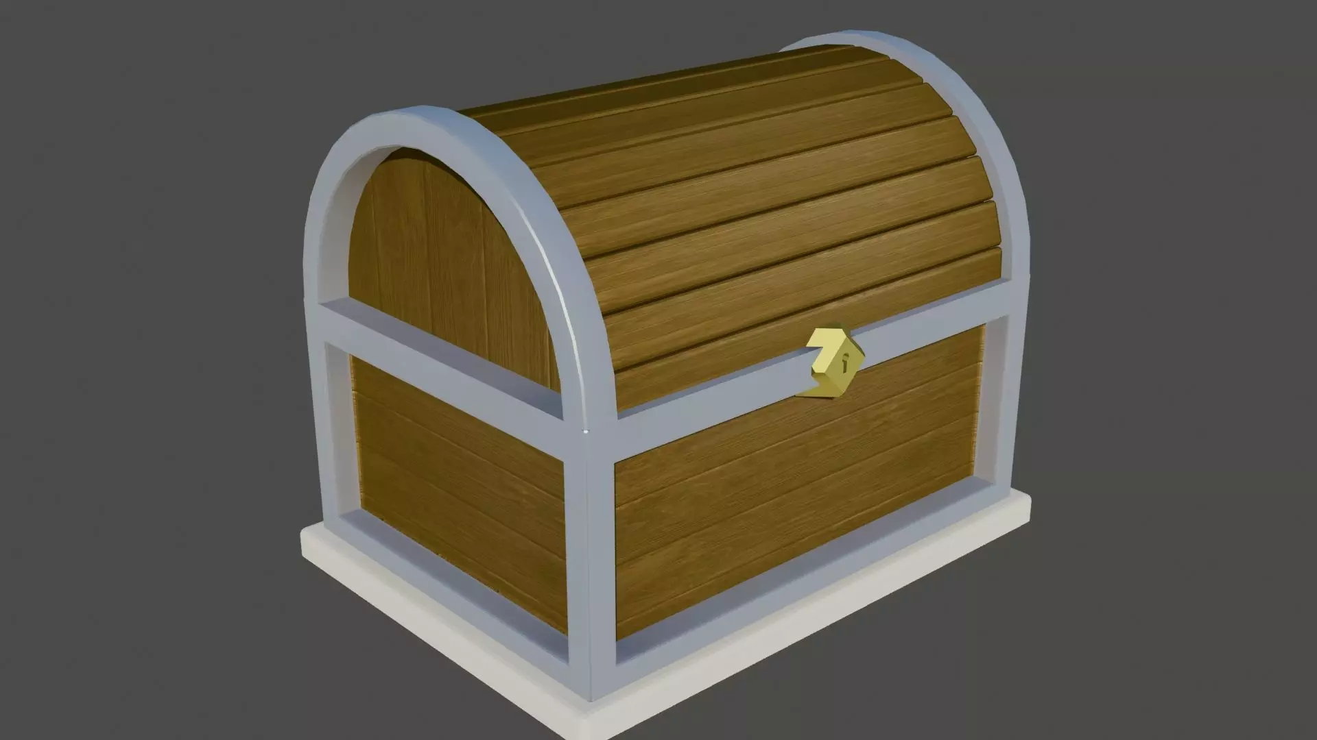 Treasure chest Low-poly 3D model_0