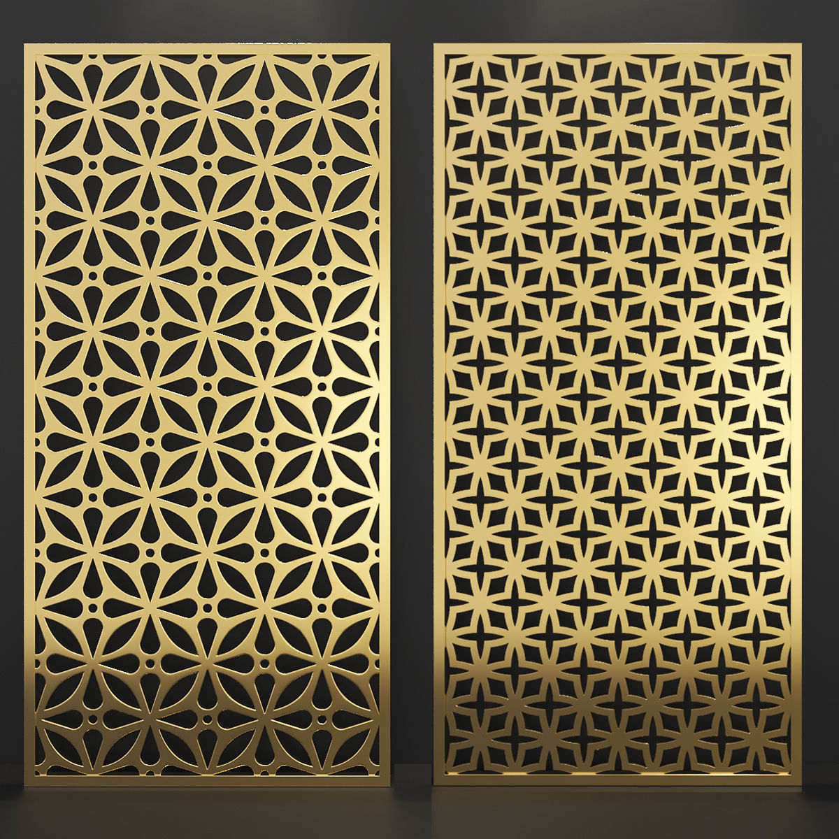 10 Set CNC Wall Partition 3d Panel 3D model_5