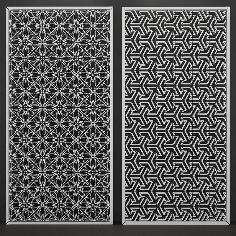 10 Set CNC Wall Partition 3d Panel 3D model_6