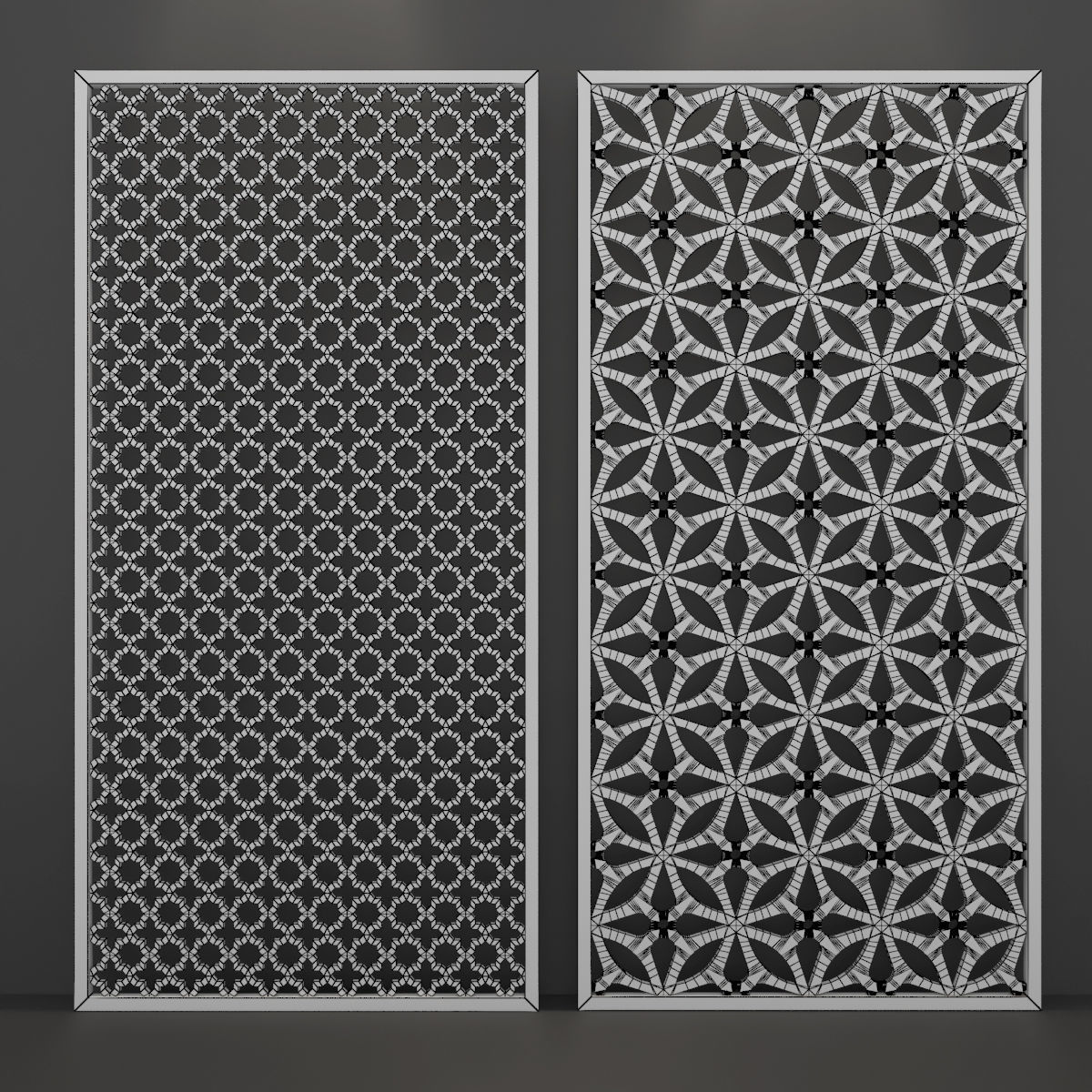 10 Set CNC Wall Partition 3d Panel 3D model_8