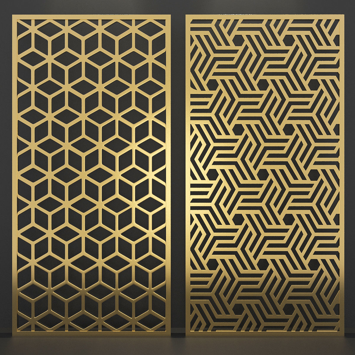 10 Set CNC Wall Partition 3d Panel 3D model_2