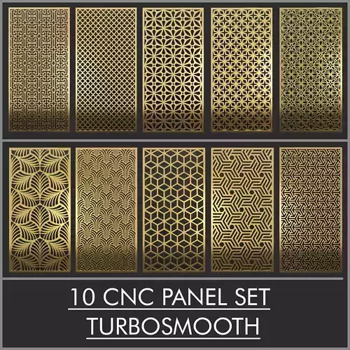 10 Set CNC Wall Partition 3d Panel 3D model