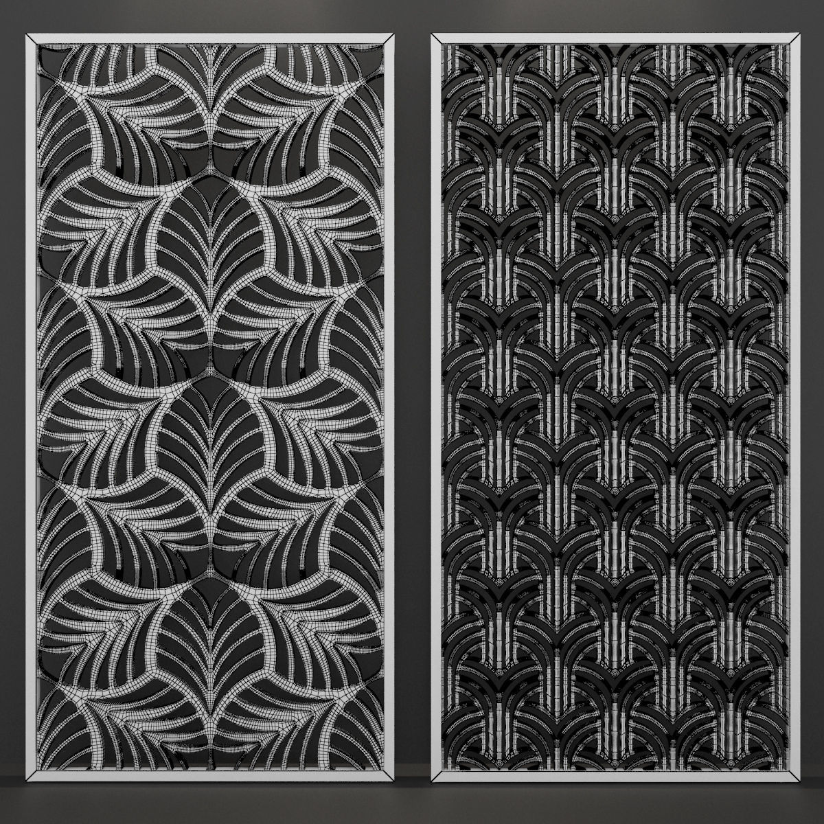 10 Set CNC Wall Partition 3d Panel 3D model_10