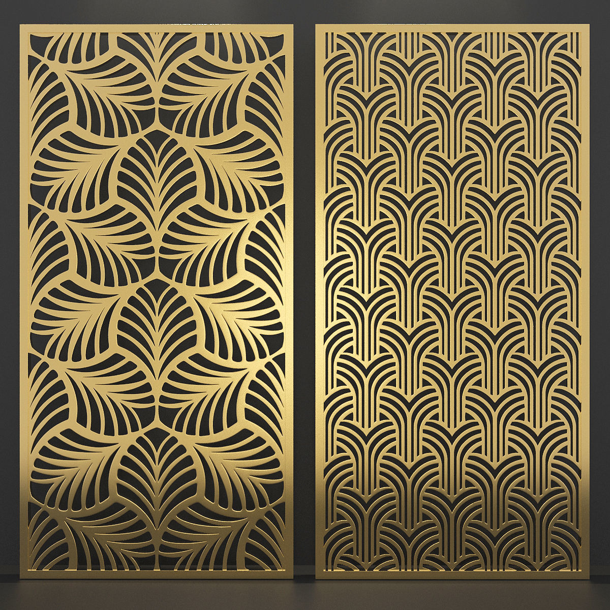 10 Set CNC Wall Partition 3d Panel 3D model_4