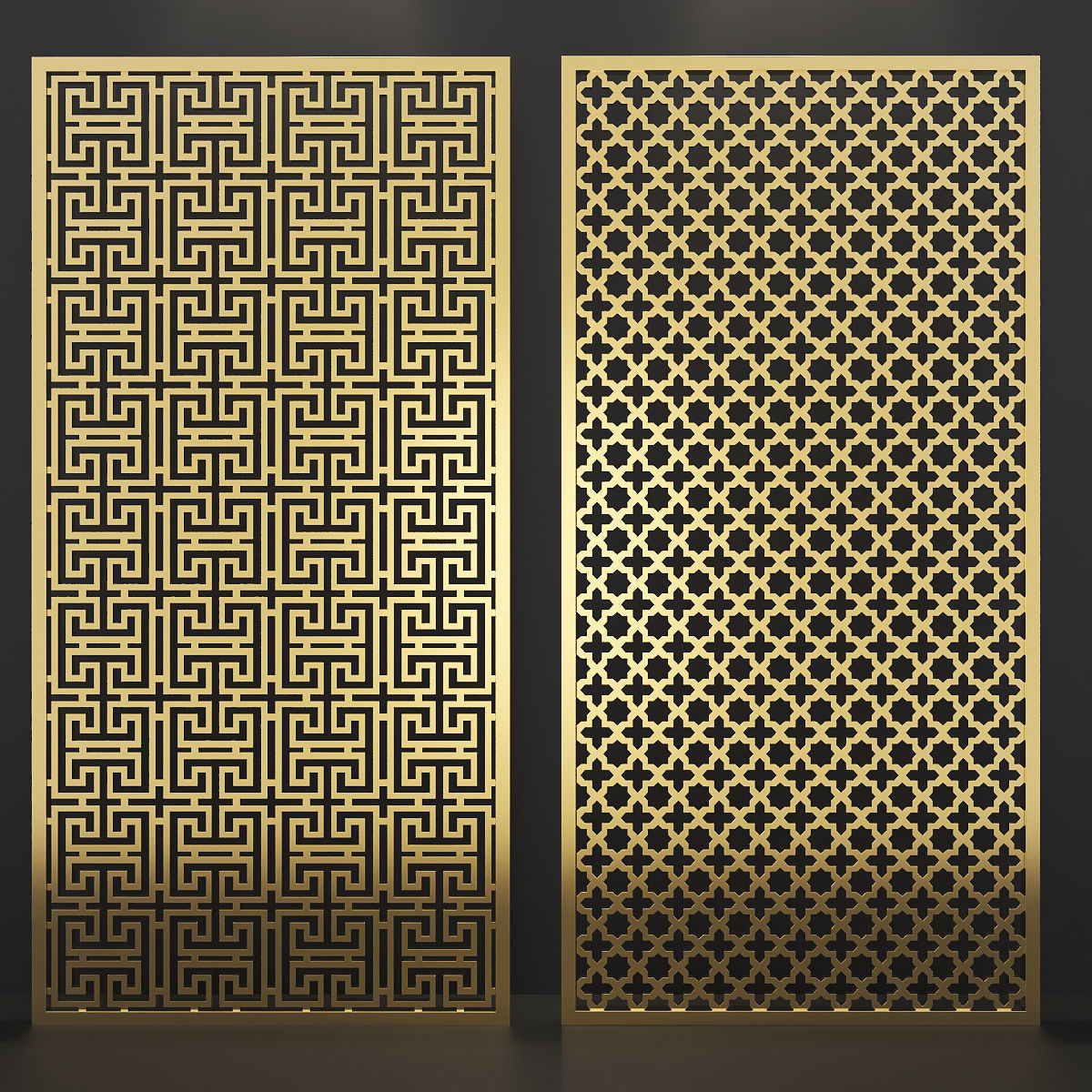 10 Set CNC Wall Partition 3d Panel 3D model_3