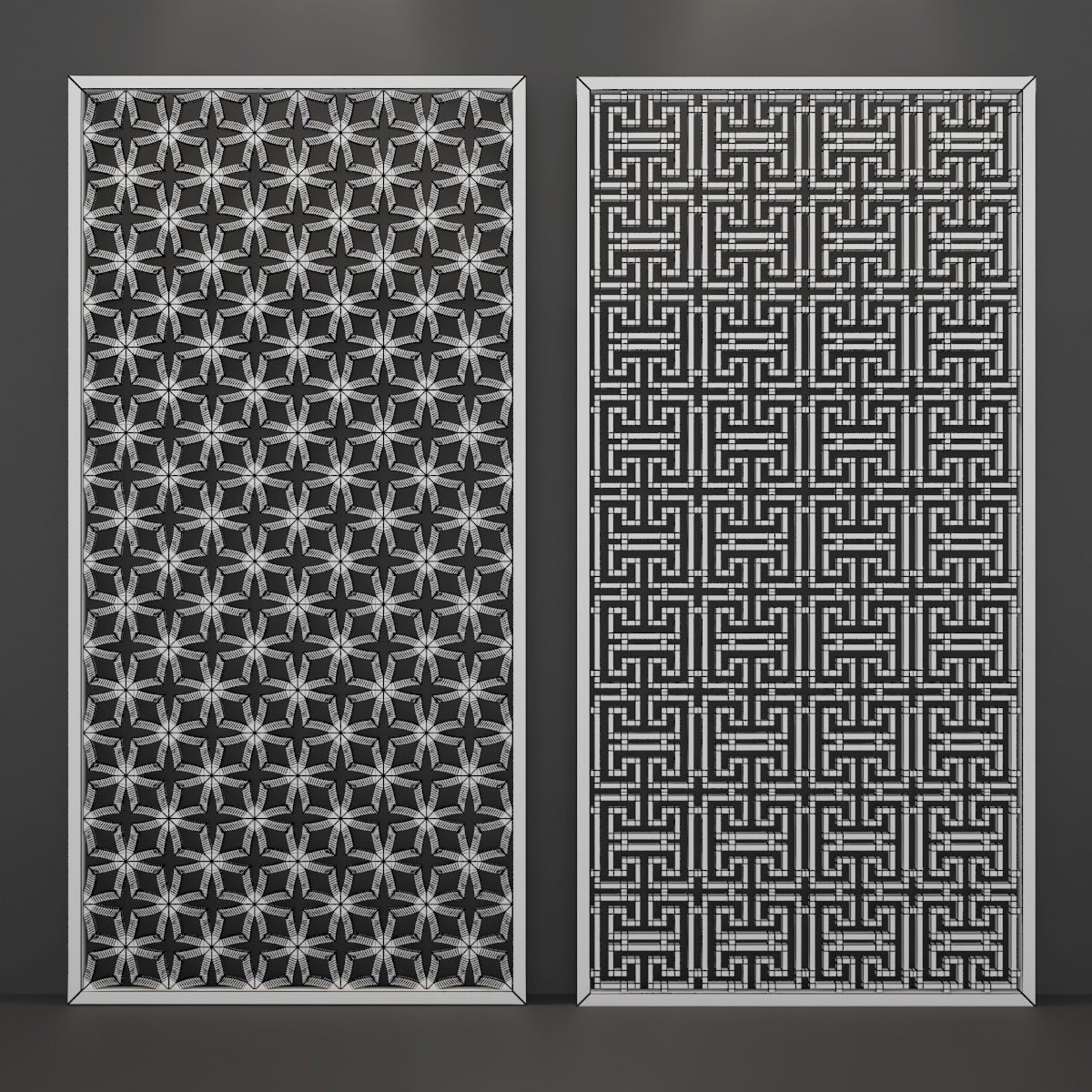10 Set CNC Wall Partition 3d Panel 3D model_9