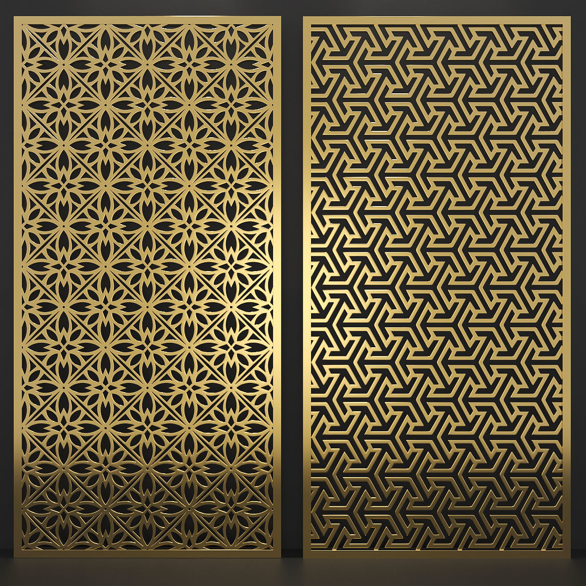 10 Set CNC Wall Partition 3d Panel 3D model_1