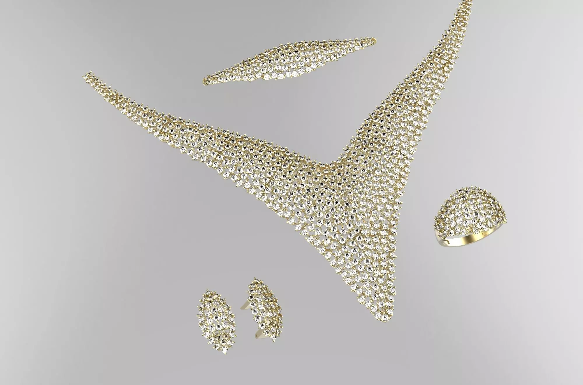 Diamond Full set -pendant set 3D print model_0