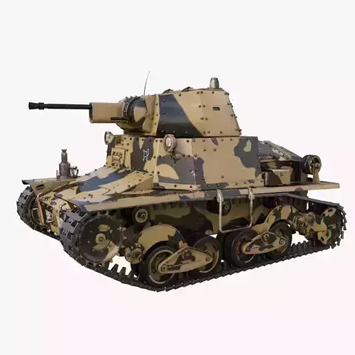Tank L6 40 Camouflage Ansaldo Fiat Italian Mental Ray 3D model