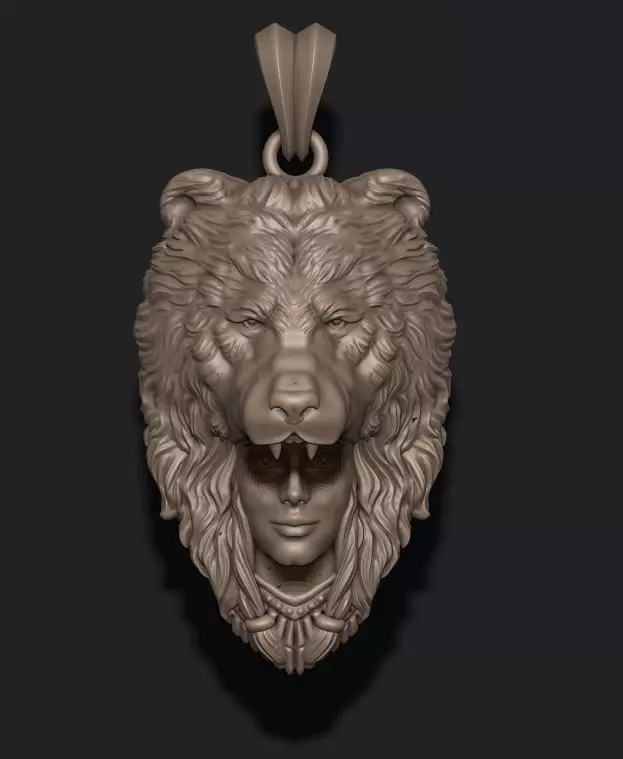 girl bear pendant 3D print model