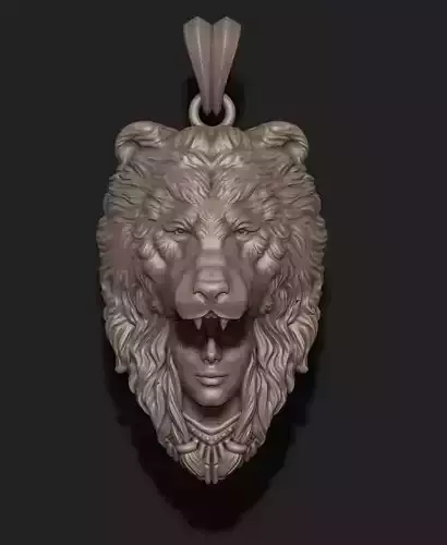 girl bear pendant 3D print model