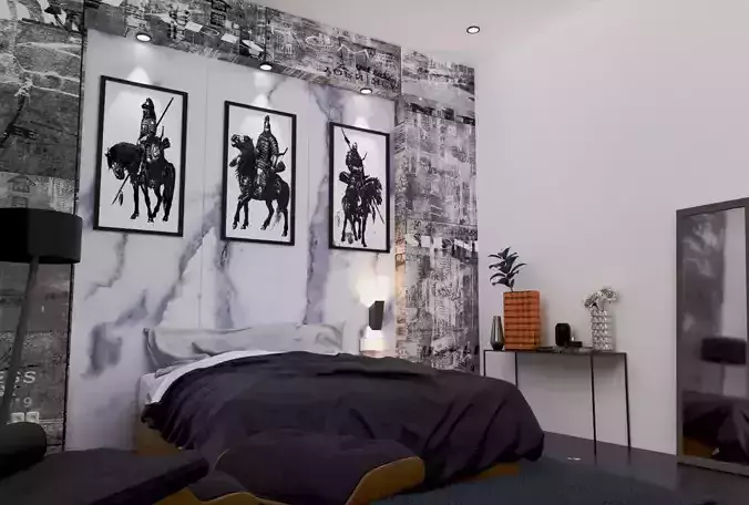 Bedroom interior scene 3D model