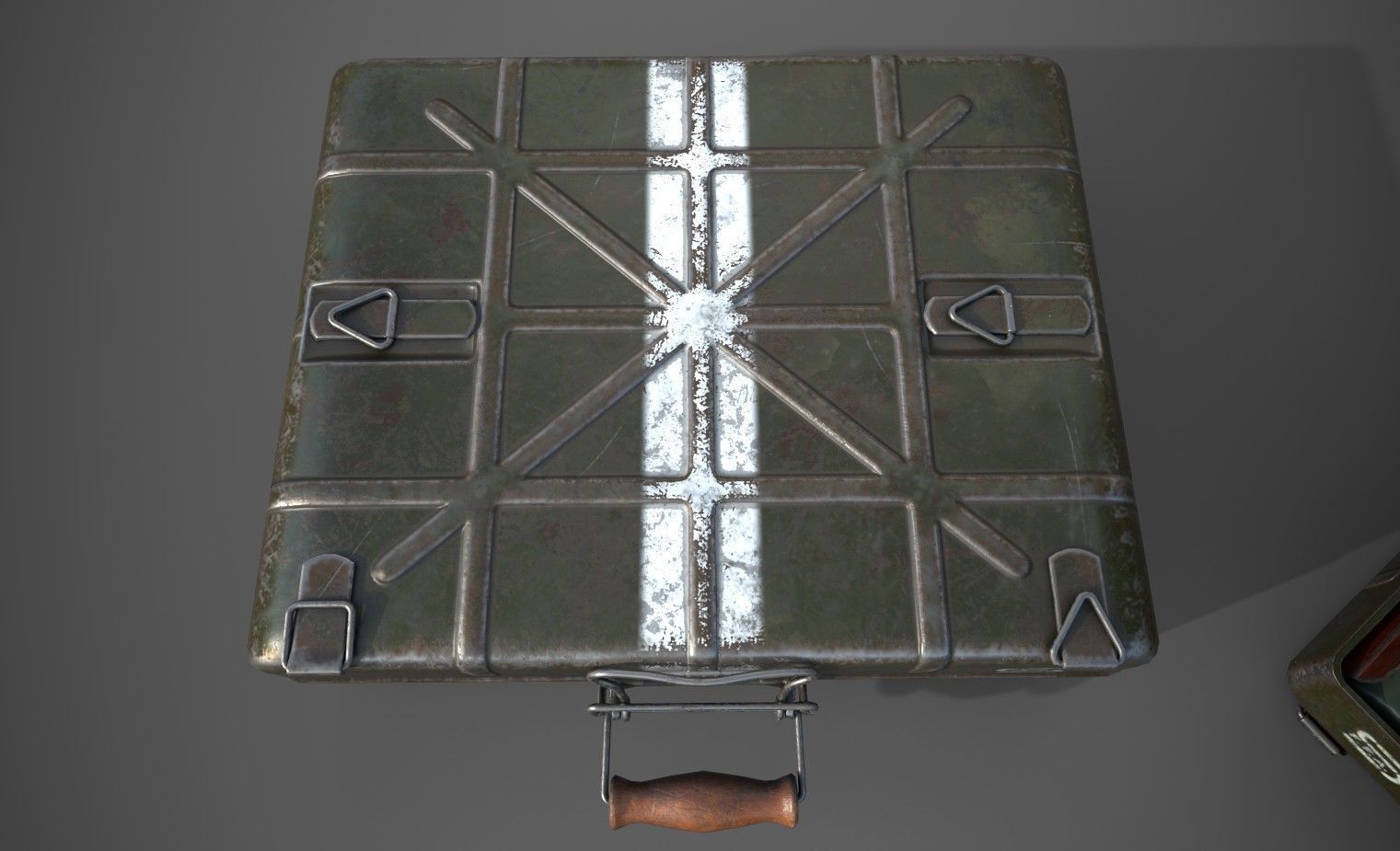 WWII Stielhandgranate M24 Case with Stielhandgranate M24 grenade Low-poly 3D model_4