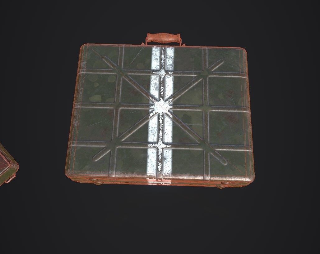 WWII Stielhandgranate M24 Case with Stielhandgranate M24 grenade Low-poly 3D model_10