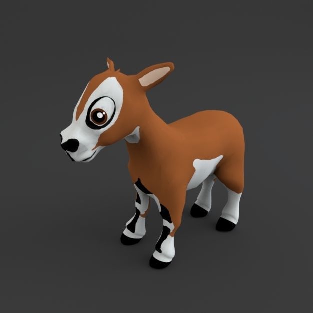 Cartoon Farm Package 16 Animals and World Low-poly 3D model_23