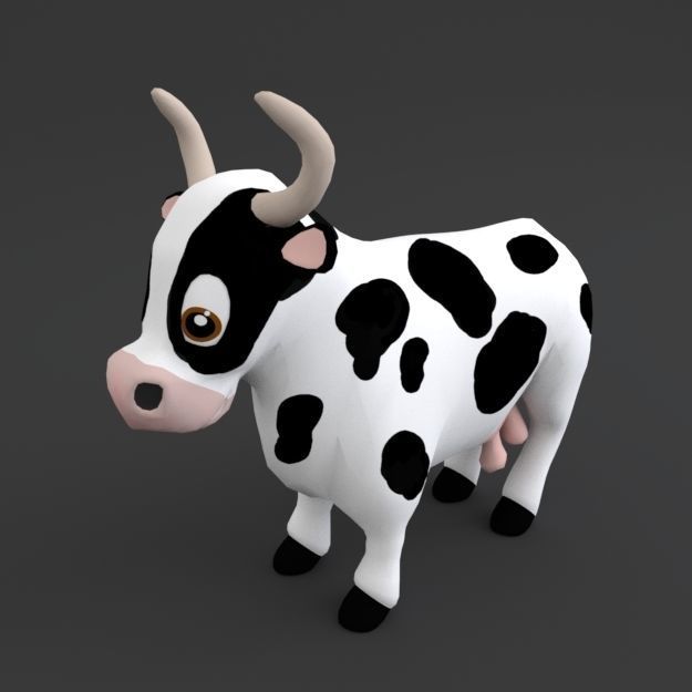 Cartoon Farm Package 16 Animals and World Low-poly 3D model_8