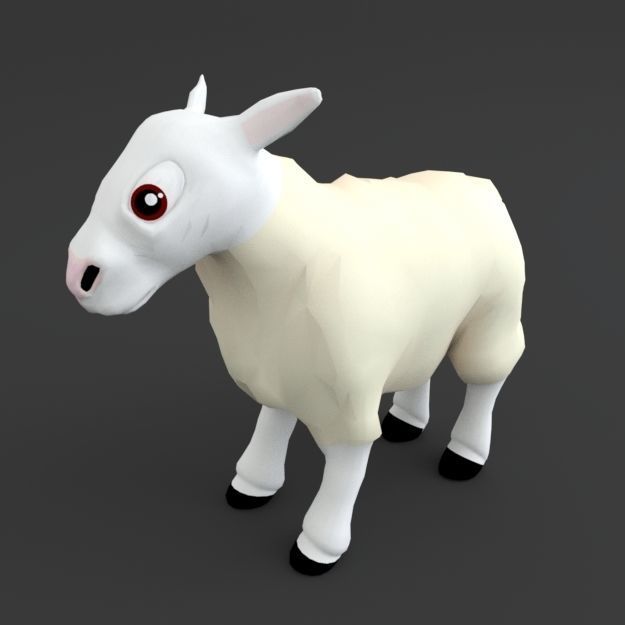 Cartoon Farm Package 16 Animals and World Low-poly 3D model_14