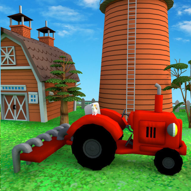 Cartoon Farm Package 16 Animals and World Low-poly 3D model_6