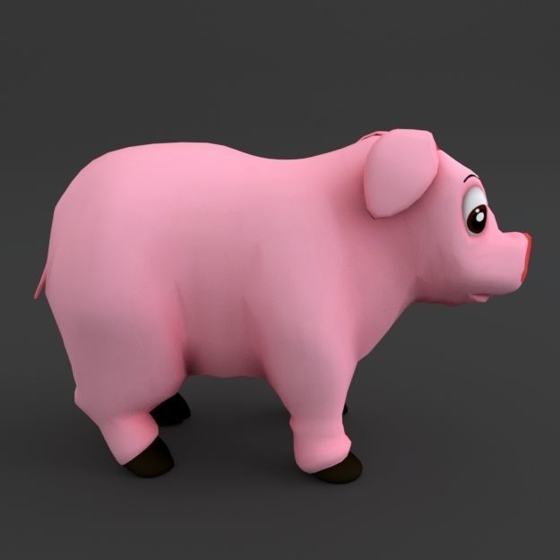 Cartoon Farm Package 16 Animals and World Low-poly 3D model_10