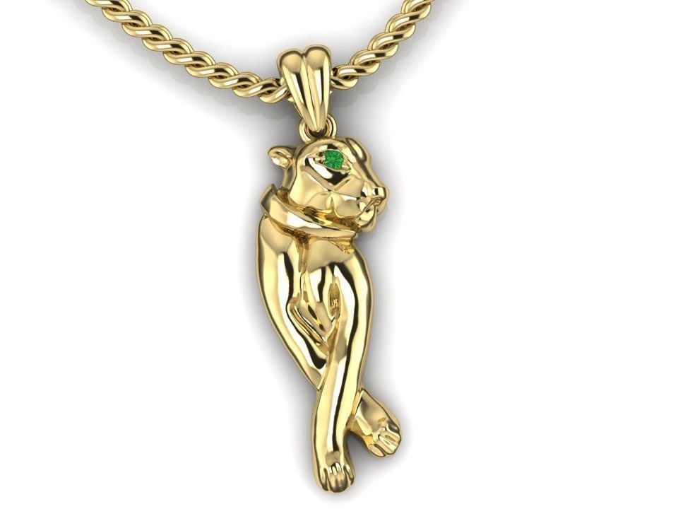 Walking panther  pendant 3D print model_1