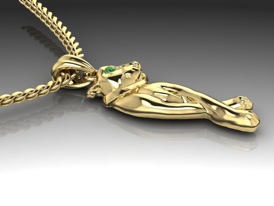 Walking panther  pendant 3D print model_2