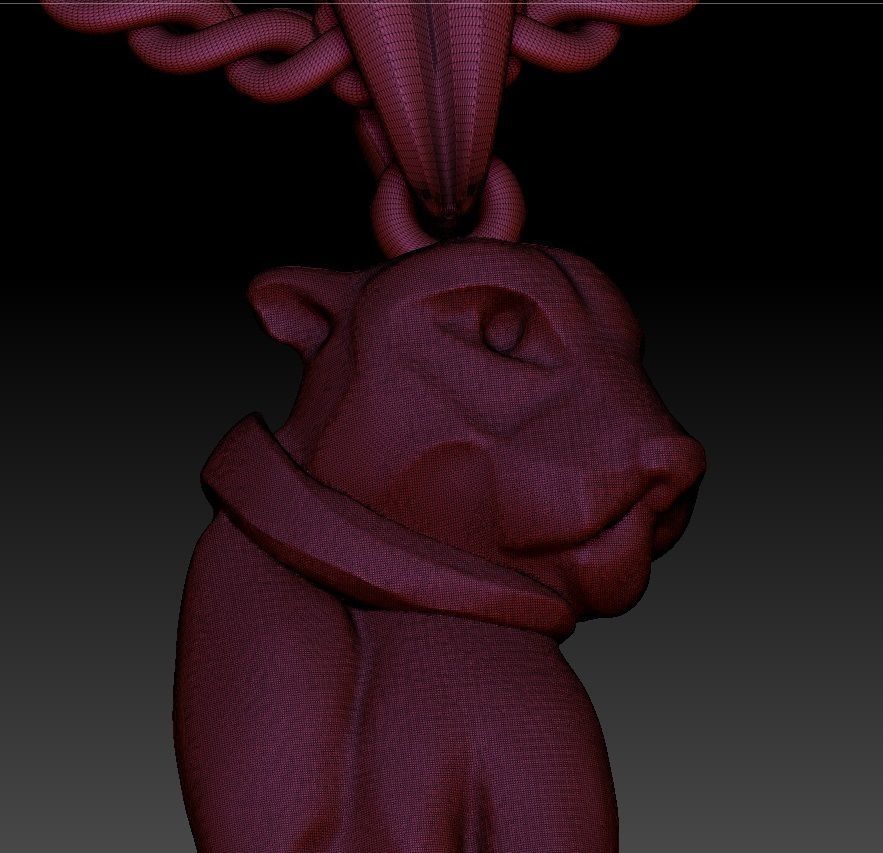 Walking panther  pendant 3D print model_7