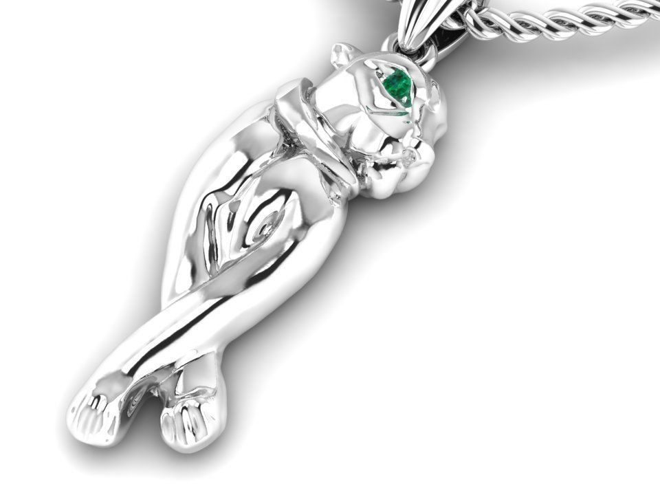 Walking panther  pendant 3D print model_4