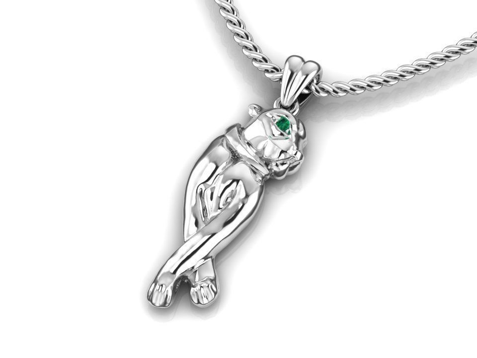 Walking panther  pendant 3D print model_3