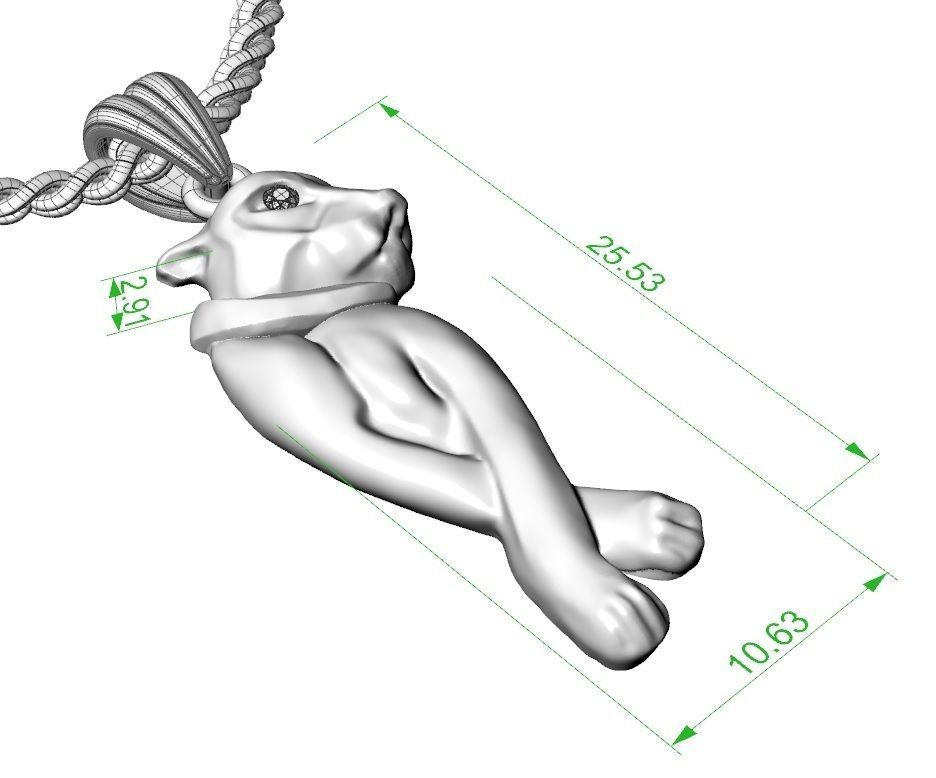 Walking panther  pendant 3D print model_6