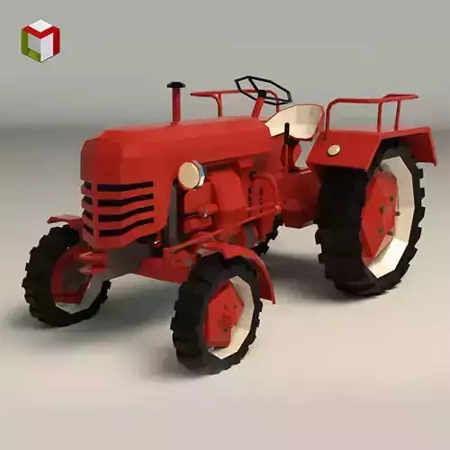 Low Poly Tractor 01