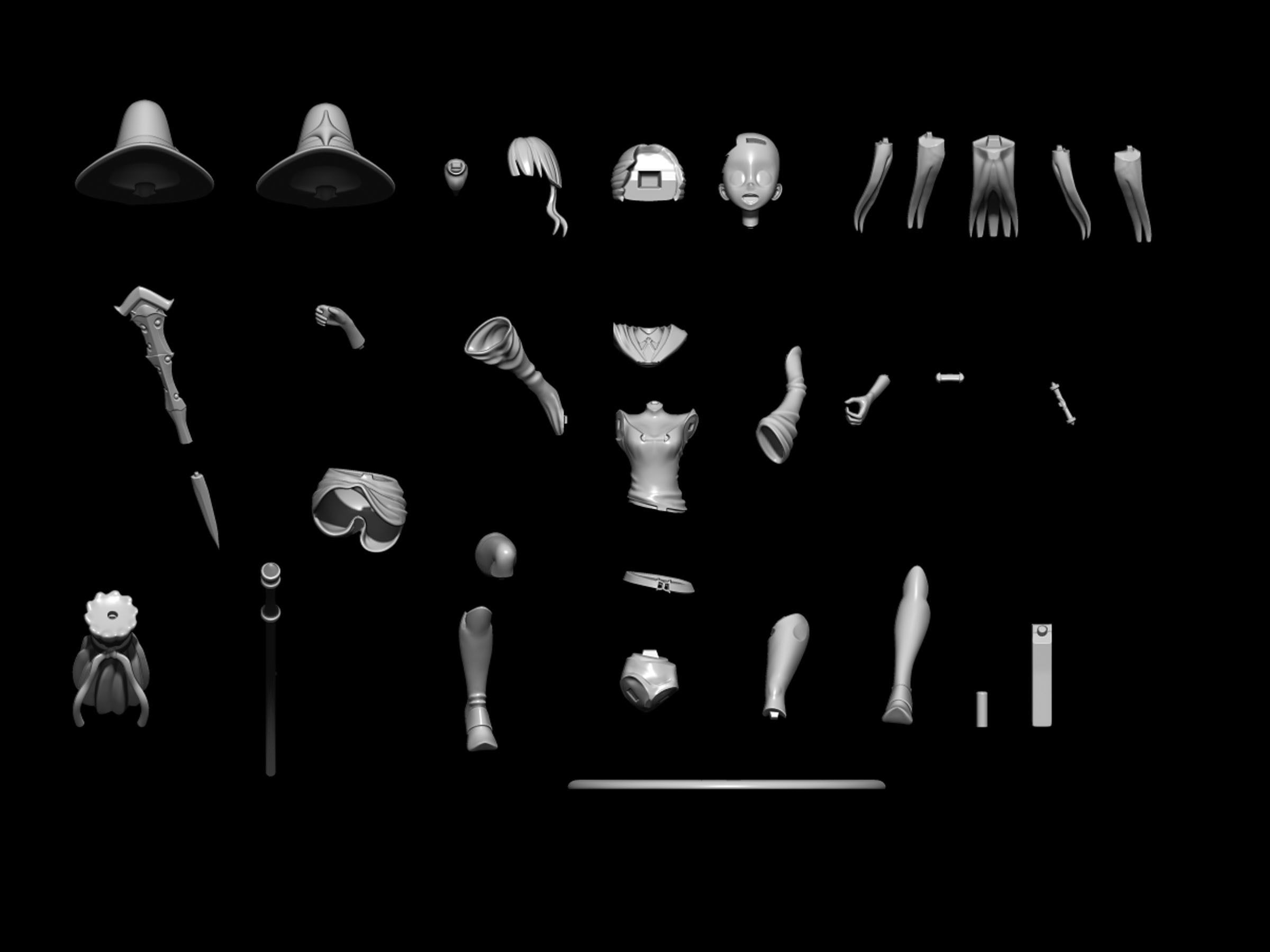 atsuko kagari  3d figure 3D print model_6