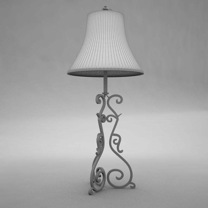 lamp024 ornate table lamp with shade 3D model_12