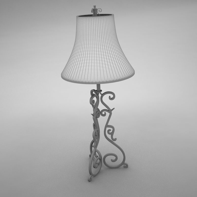 lamp024 ornate table lamp with shade 3D model_11