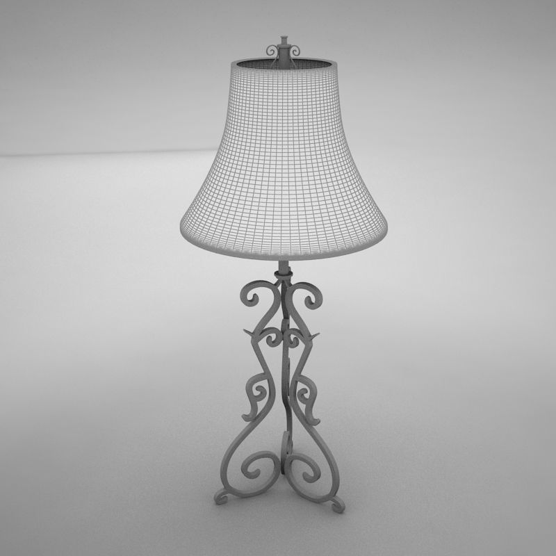 lamp024 ornate table lamp with shade 3D model_9