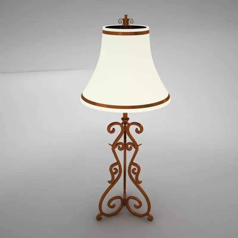 lamp024 ornate table lamp with shade 3D model_0