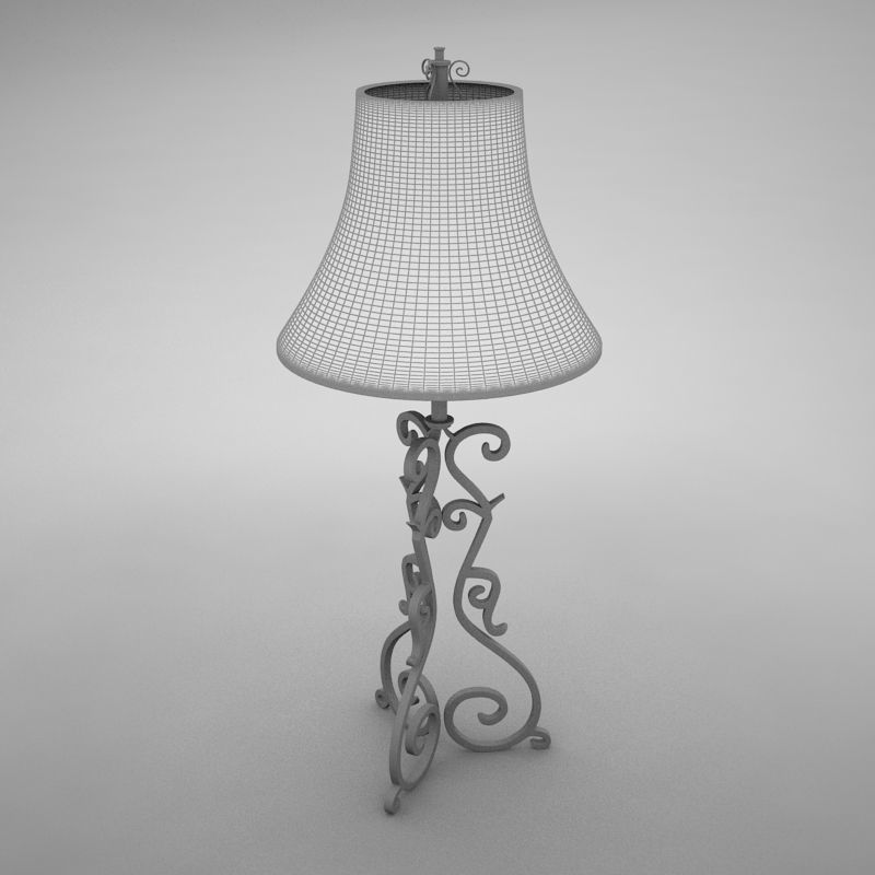 lamp024 ornate table lamp with shade 3D model_8