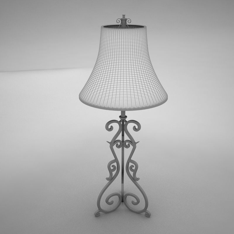lamp024 ornate table lamp with shade 3D model_7