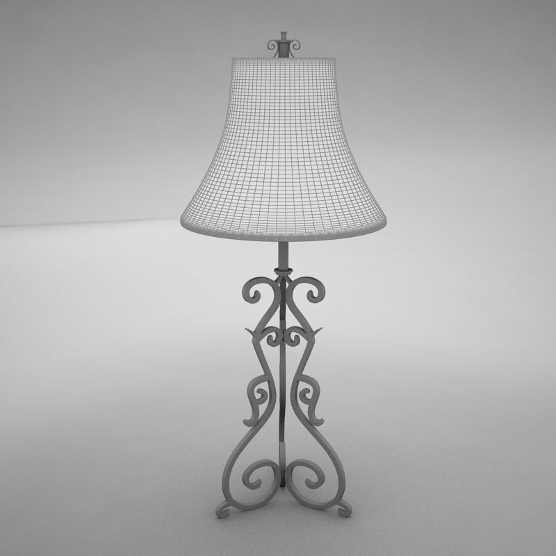 lamp024 ornate table lamp with shade 3D model_10