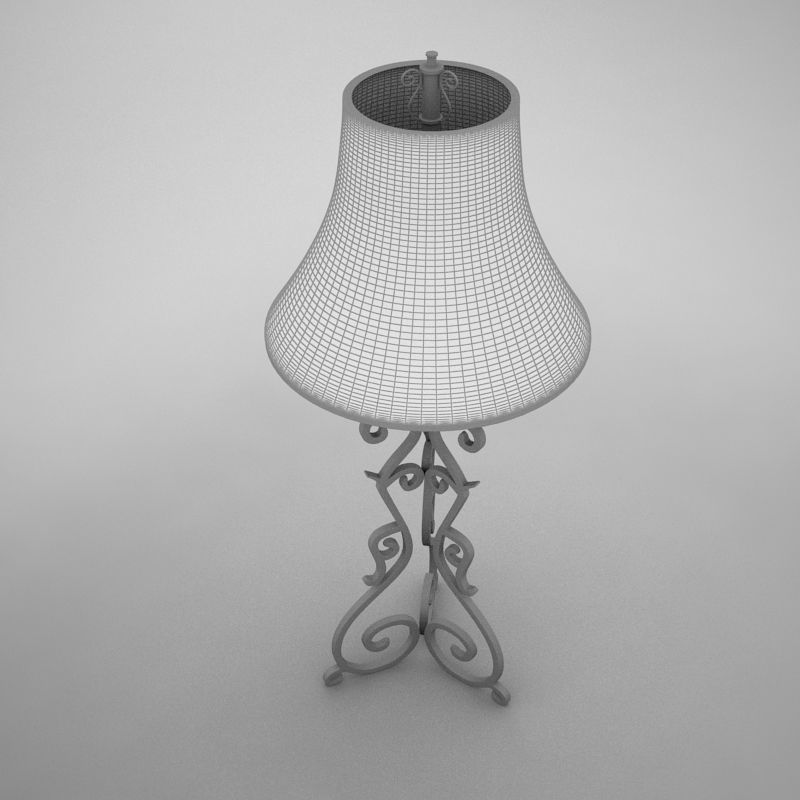 lamp024 ornate table lamp with shade 3D model_13