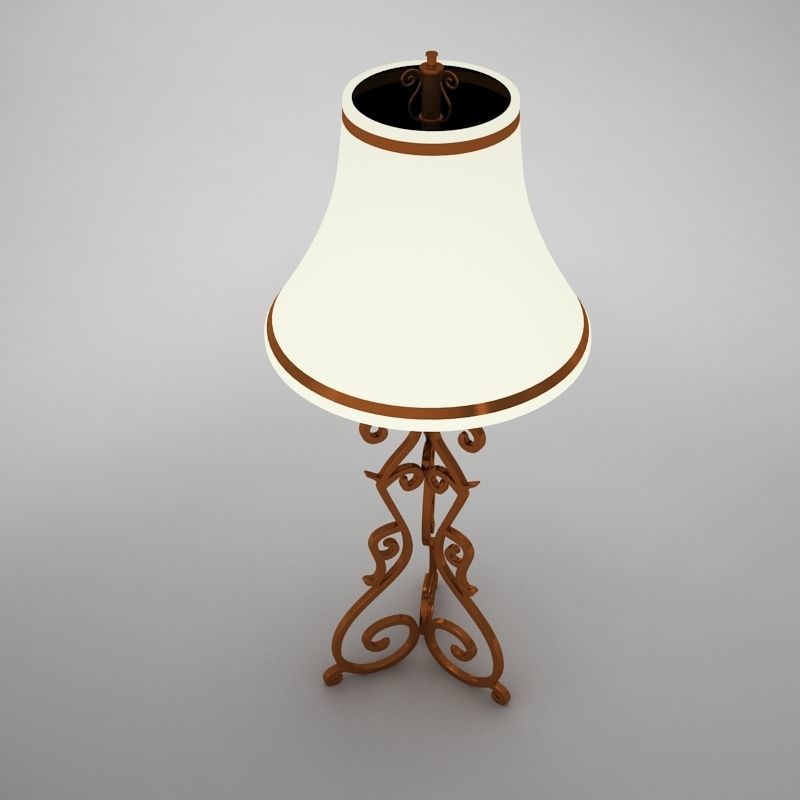 lamp024 ornate table lamp with shade 3D model_6