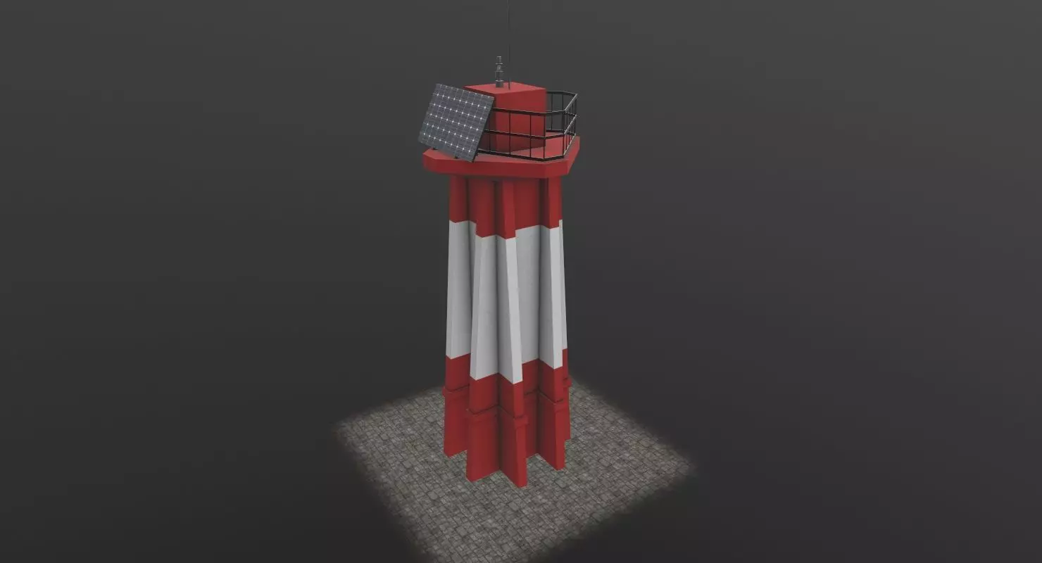 Light House West Mall Low-poly 3D model_0