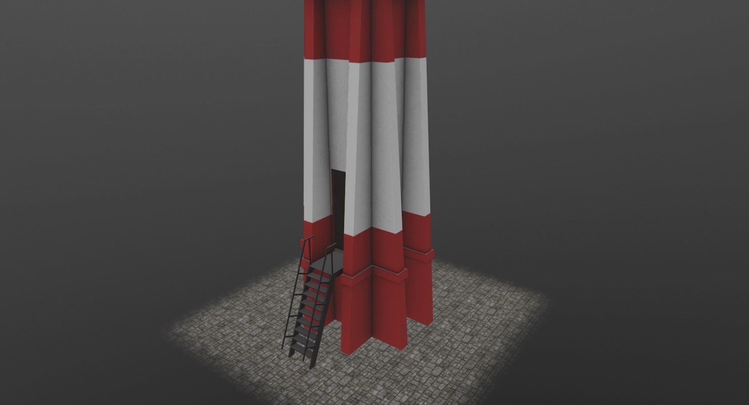 Light House West Mall Low-poly 3D model_1