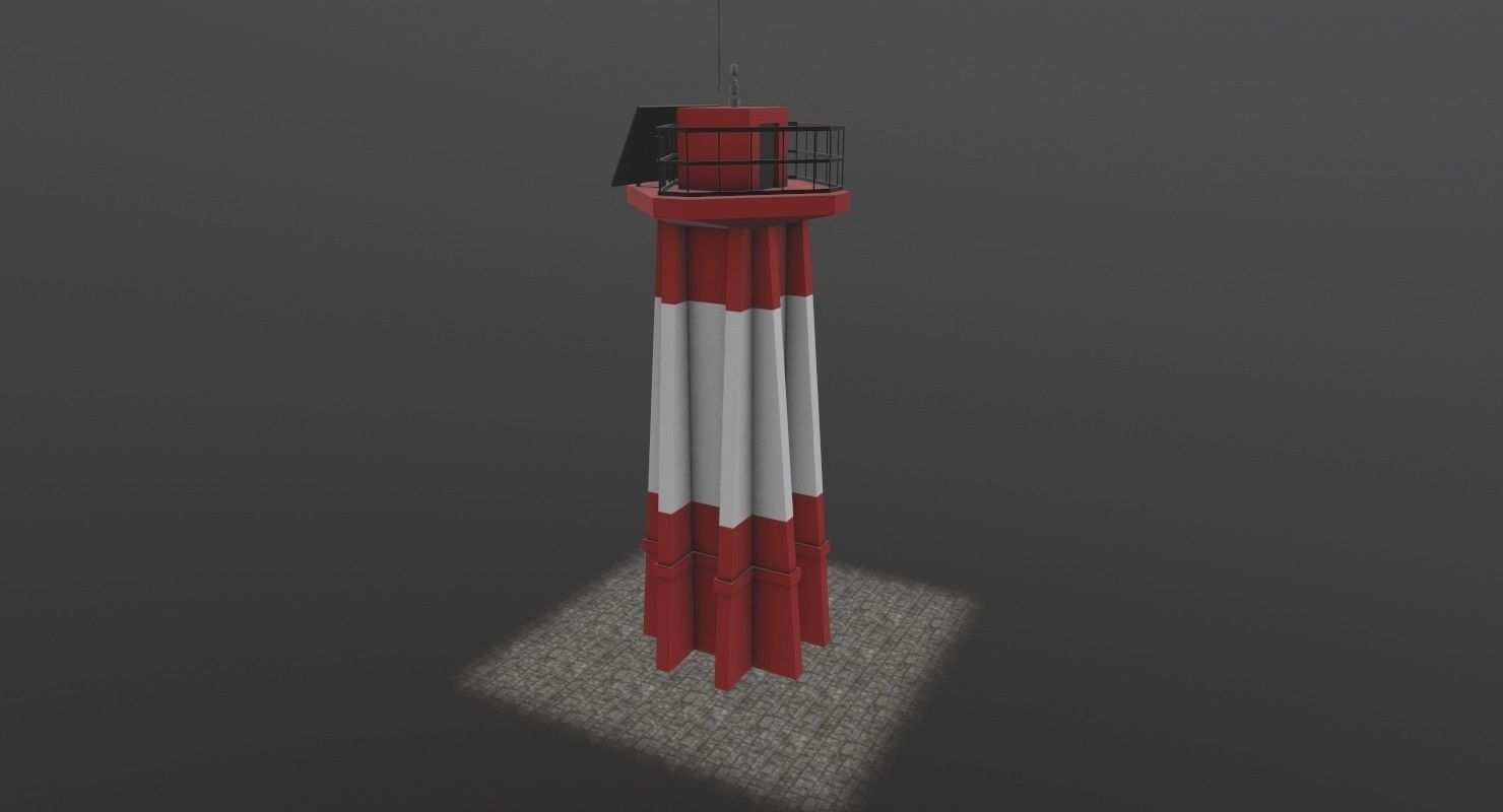 Light House West Mall Low-poly 3D model_7