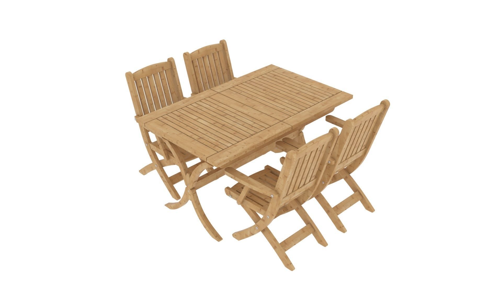 Garden Table and Chairs 3D model_4