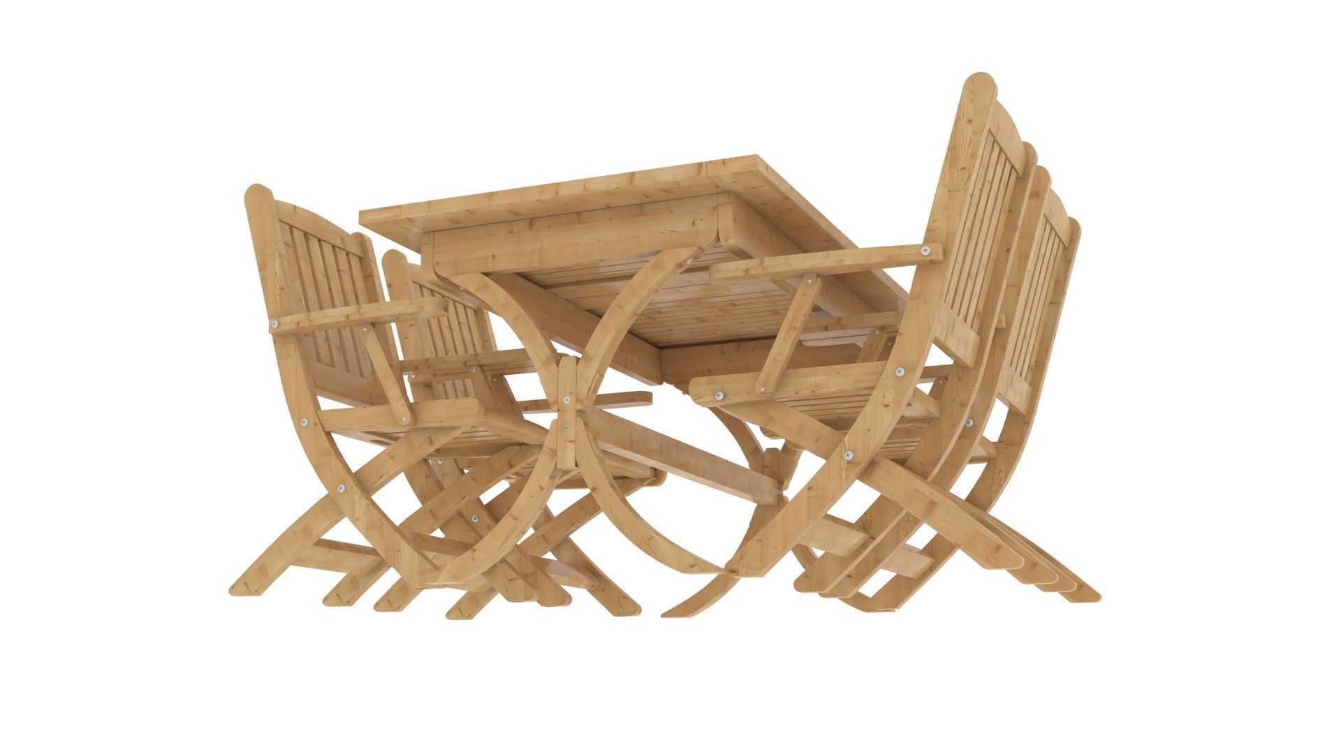 Garden Table and Chairs 3D model_6