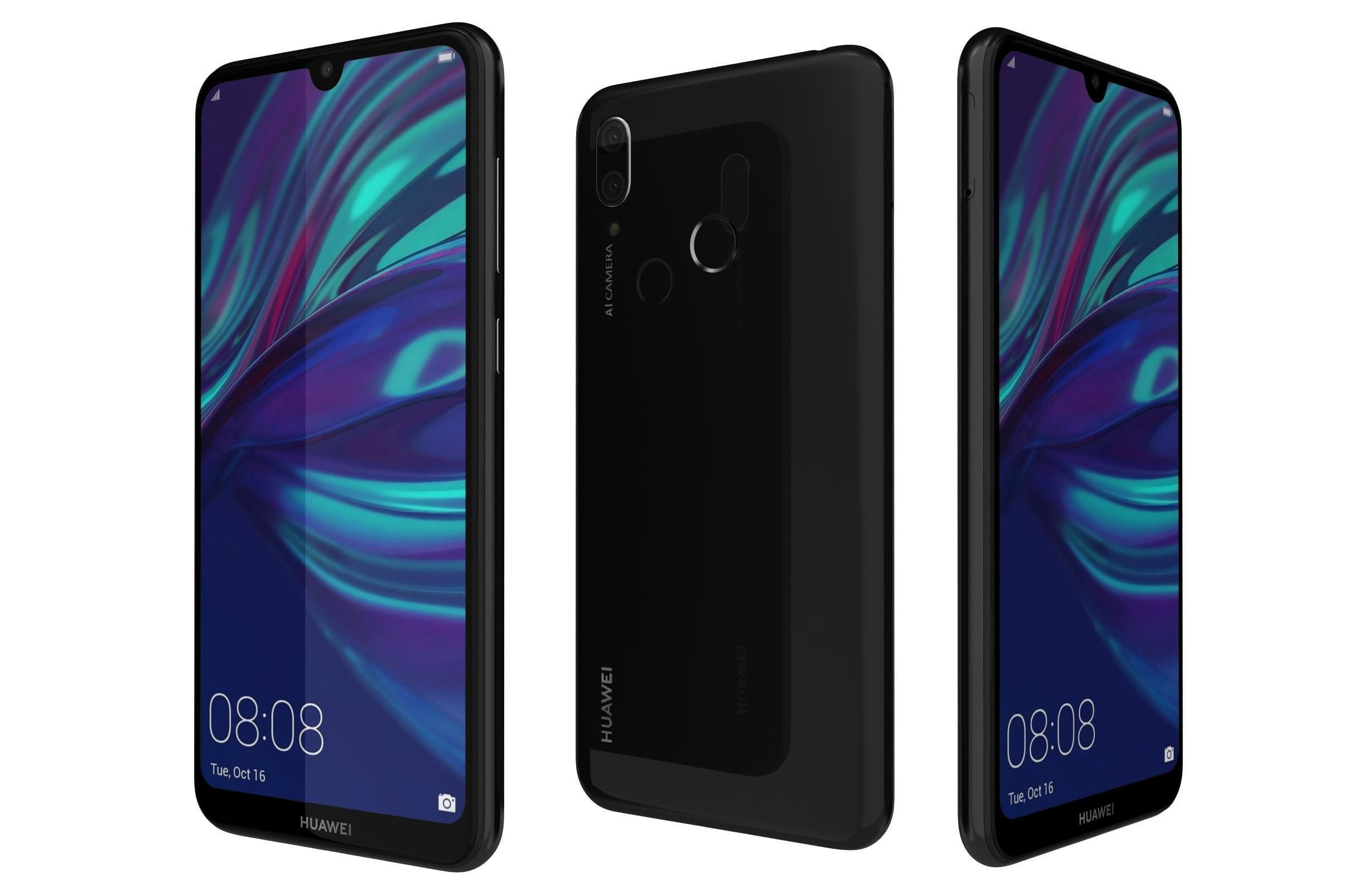 Huawei Y7 2019 All Colors 3D model_1