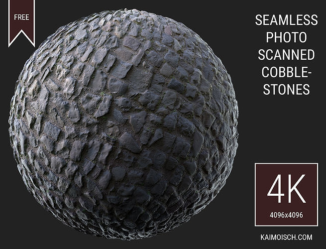 3D Scanned Seamless Cobblestone Street Texture