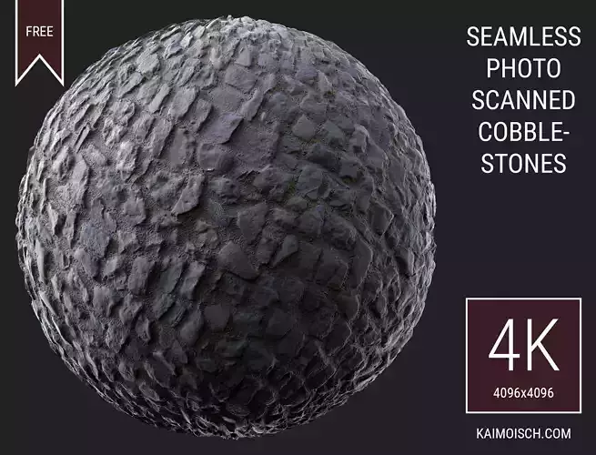 3D Scanned Seamless Cobblestone Street Texture